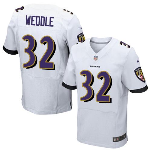 Nike Ravens #32 Eric Weddle White Men's Stitched NFL New Elite Jersey - Click Image to Close